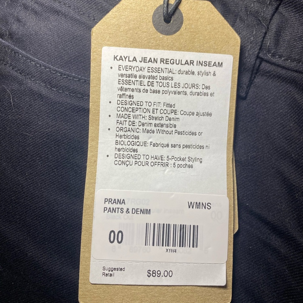 NWT Prana Women's Kayla Mid Rise Skinny Jeans Organic Cotton Regular Inseam (32) - Picture 9 of 9